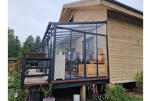 Jardin d’hiver Véranda Sanremo Palram - Auvent 3 x 5,4 m gris