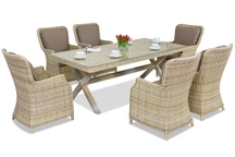 Salon de jardin London Garden Point en techno rotin beige