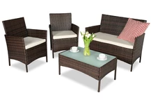 Salon en techno rotin Calabria marron Garden Point