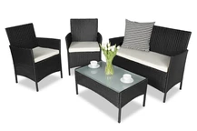 Salon en techno rotin Calabria noir Garden Point