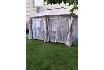 Pavillon de jardin avec moustiquaire Ibiza 3x4 m crème Garden Point