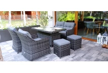 Poufs en rotin pour l'ensemble Garden Point Toledo anthracite - 2 pièces
