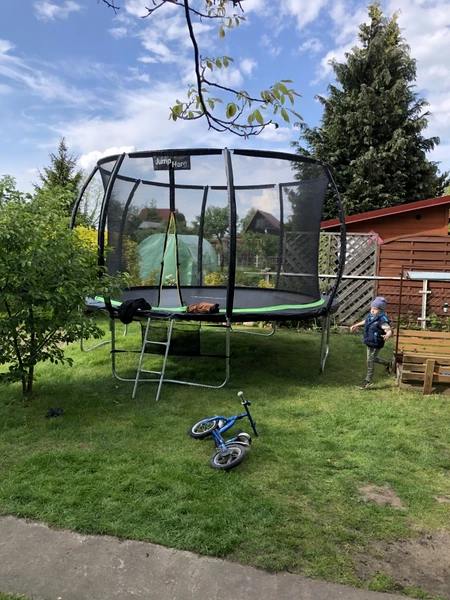 Trampoline de jardin haut de gamme avec maille interne 366 cm Jump Hero 12FT