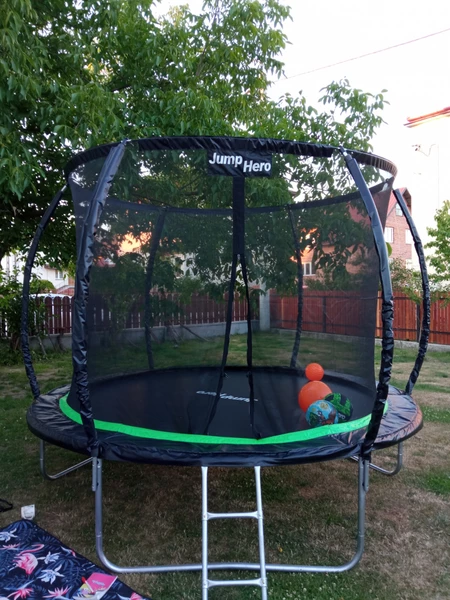 Trampoline de jardin haut de gamme avec maille interne 305cm Jump Hero 10FT