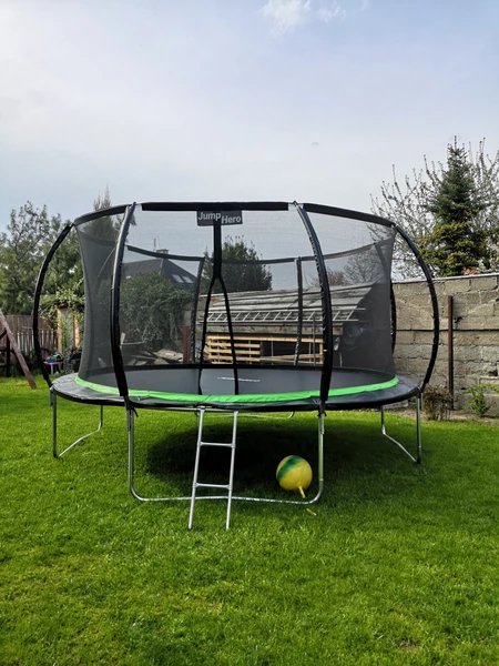 Trampoline de jardin haut de gamme avec maille interne 427cm Jump Hero 14FT
