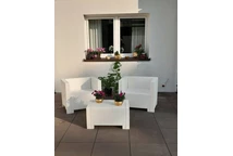 Ensemble poly rotin avec deux grands canapés Colorado Coffee Max 10 blanc Bica