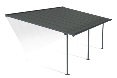 Auvent de terrasse Sierra Palram - Canopia 3 x 5,46 alu marron/ gris