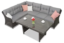 Canapé d'angle pour le jardin avec table Toledo Comida 5 anthracite Garden Point