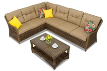 Canapé d'angle pour le jardin avec table basse Toledo Corner bronze Garden Point