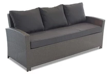 Canapé de jardin 3 places en poly rotin Parme anthracite Garden Point