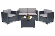 Colorado Coffee Box 4 ensemble techno rotin anthracite Bica avec un coffre