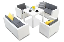 Dallas Colorado 6 ensemble en rotin poly blanc Bica