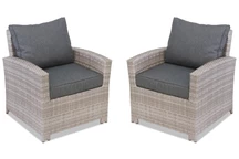 Ensemble de fauteuils en polyrotin Gris Parme Garden Point