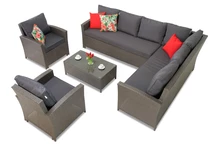 Ensemble de jardin avec canapé d'angle Parma Corner 7 anthracite Garden Point