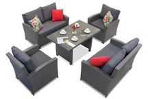 Ensemble de jardin en résine tressée Parma Apetito 6 anthracite Garden Point