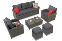 Ensemble de jardin en résine tressée Parma Coffee 5 anthracite Garden Point