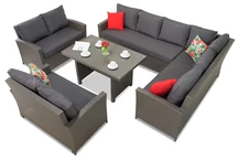 Ensemble de meubles de jardin avec canapé d'angle Parma Comida 9 anthracite Garden Point