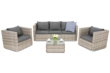 Ensemble de meubles de jardin en résine tressée gris Roma Coffee 5 Garden Point