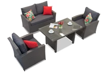 Ensemble de meubles en résine tressée Parma Apetito 4 anthracite Garden Point