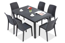 Ensemble de meubles en résine tressée anthracite Houston/Virginia pour 6 personnes Bica