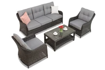 Ensemble en résine tressée Toledo Coffee 5 anthracite Garden Point