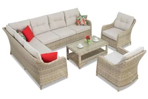 Ensemble en résine tressée Toledo Corner 7 beige Garden Point