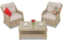 Ensemble en résine tressée Toledo Terrace Garden Point beige