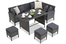 Ensemble luxueux de meubles de jardin en résine tressée Sienne anthracite  Garden Point