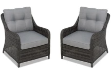 Fauteuil Toledo anthracite en techno rotin Garden Point 2 pièces