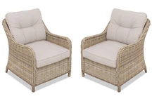 Fauteuil Toledo beige en techno rotin Garden Point 2 pièces