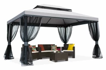 Gazebo gris avec moustiquaire Valencia 3x4 m Garden Point