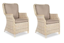 Lot de 2 chaises London Garden Point en techno rotin beige