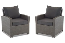 Lot de deux fauteuils en poly rotin Parme anthracite Garden Point