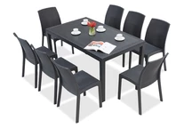 Meuble en rotin Houston/Virginia anthracite pour 8 personnes Bica