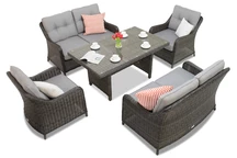 Meubles de jardin en résine tressée Toledo Apetito 6 anthracite Garden Point