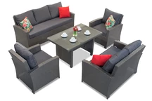 Meubles en résine tressée Parma Apetito 7 anthracite Garden Point