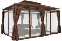 Pavillon de jardin Ibiza 3x4 m sombre avec moustiquaire Garden Point