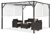 Pergola de terrasse en métal anthracite/blanc Santorini 3 x 3 m Garden Point