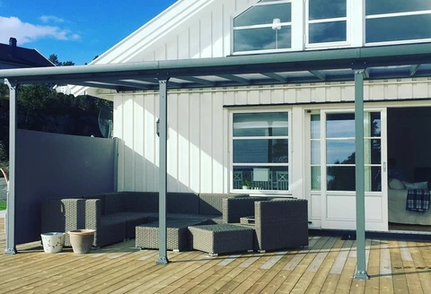 Pergola en polycarbonate Feria Palram 3 x 9,71 m gris