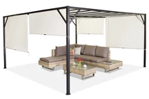 Pergola terrasse métal Santorini 4 x 4m crème Garden Point