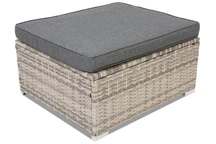 Repose-pieds en rotin technique Roma Garden Point gris