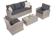 Salon de jardin en polyrotin Parma Coffee 5 gris Garden Point