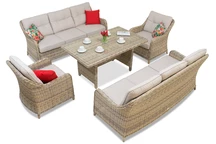 Salon de jardin en rotin Toledo Apetito 8 Garden Point beige