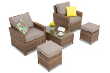 Salon en résine tressée Parma Terrace bruns Garden Point