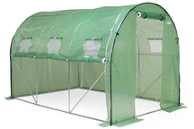 Serre tunnel de jardin 2x3 m verte avec bâche enroulable Garden Point