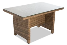 Table de jardin en poly rotin marron Garden Point Parma