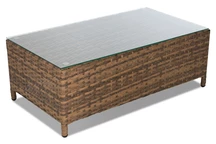 Table de jardin en poly rotin marron Garden Point Parma