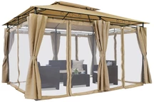 Tonnelle de jardin Ibiza 3x4 m crème avec moustiquaire Garden Point