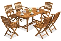 Un ensemble de mobilier en bois pour le jardin Hanoi/Delhi 6 Garden Point