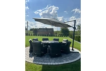 Parasol de jardin gris Pisa 3,5m Garden Point